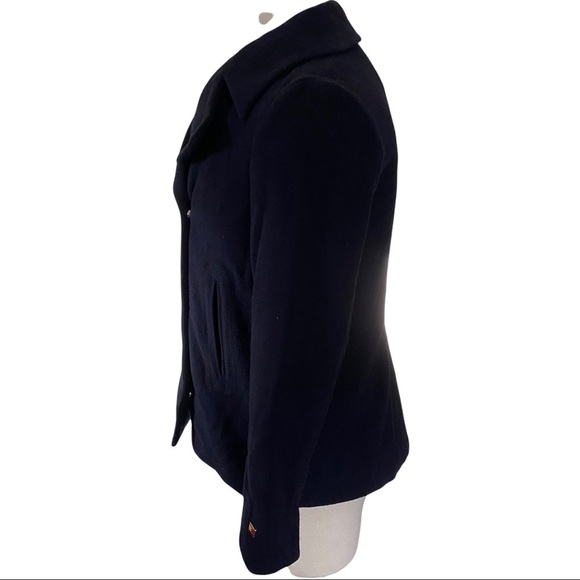 Tommy Hilfiger Navy Blue Wool (79%) Lined Wrap Blazer Jacket Men’s Size Small - Picture 7 of 13